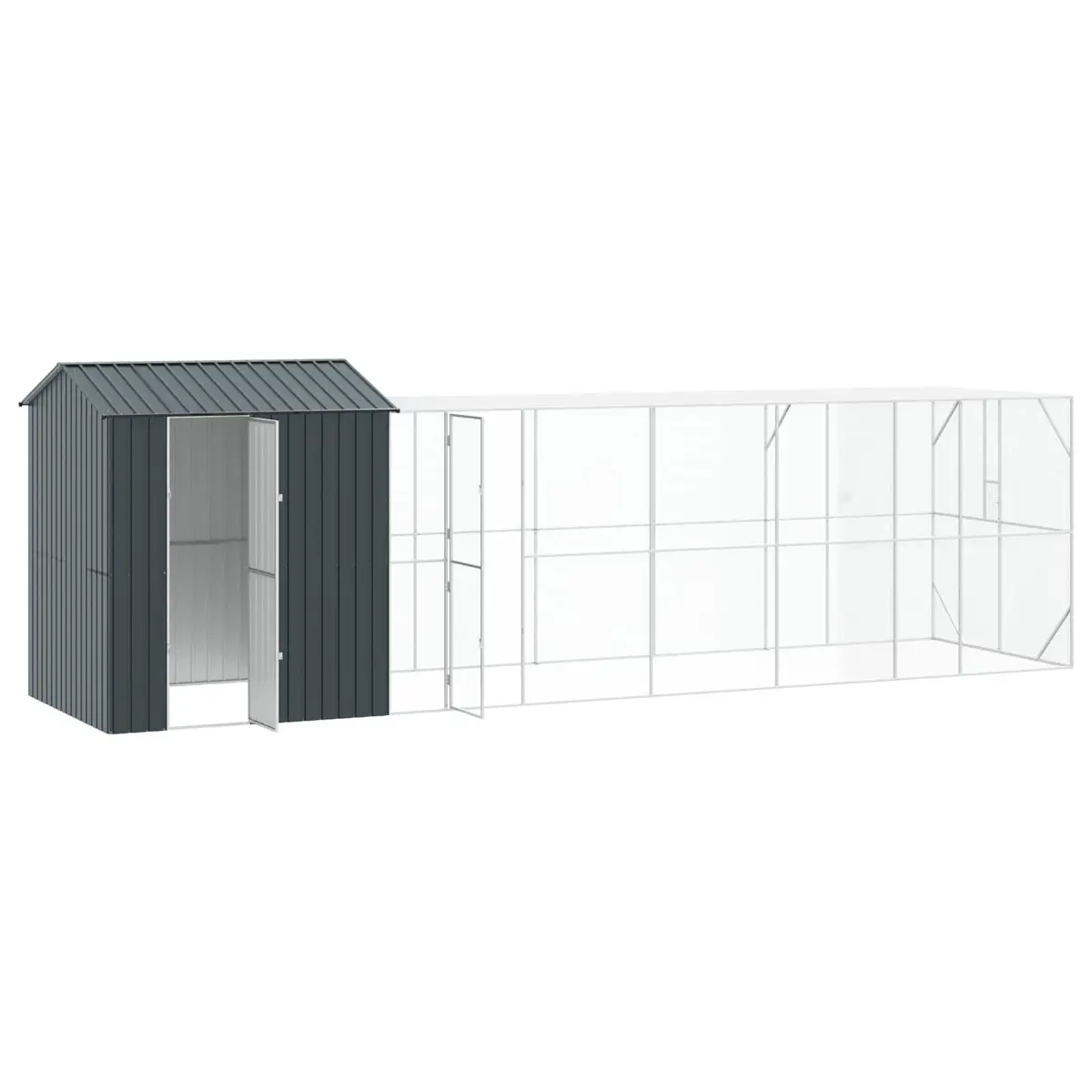 Bird Cage Outdoor Galvanised Steel Large 824x208x247cm Anthracite