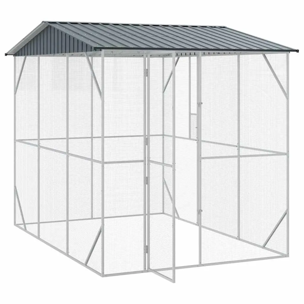 Bird Cage Galvanised Steel Anthracite Large Outdoor Aviary Enclosure