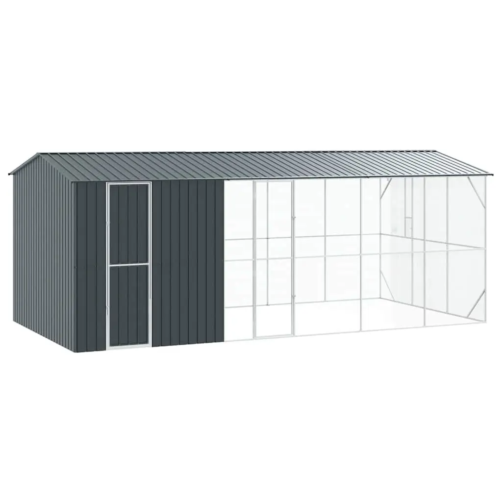 Bird Cage Outdoor Garden Aviary Anthracite Galvanised Steel Rectangular Spacious