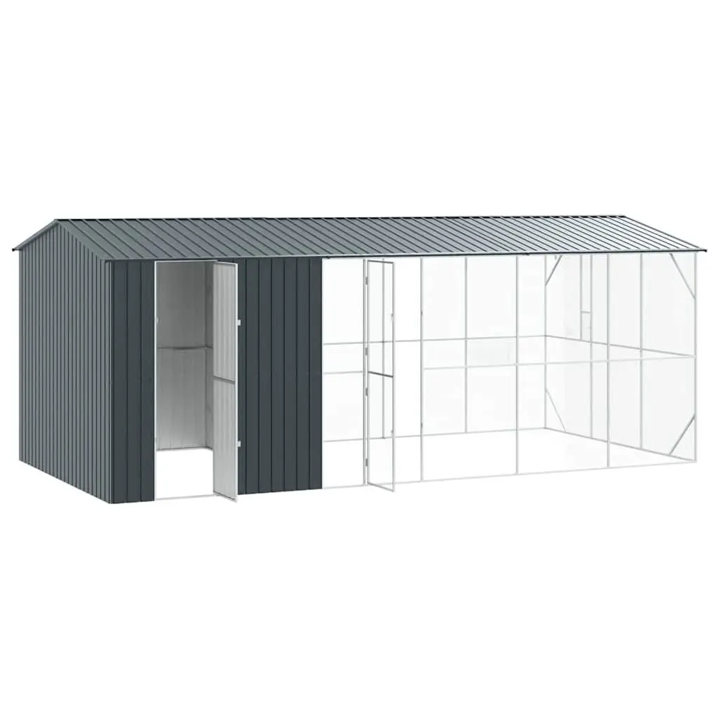 Bird Cage Outdoor Garden Aviary Anthracite Galvanised Steel Rectangular Spacious