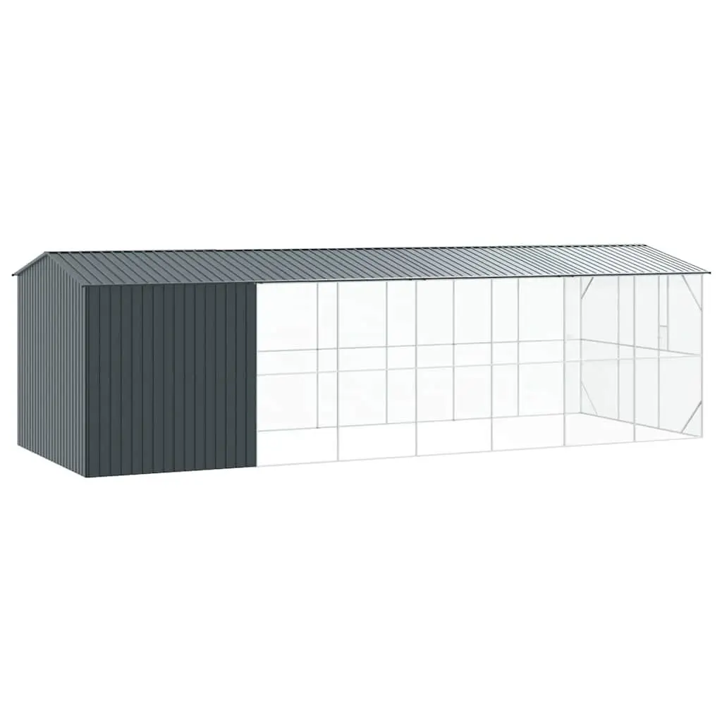 Bird Cage Anthracite Galvanised Steel Rectangular Outdoor Garden Aviary
