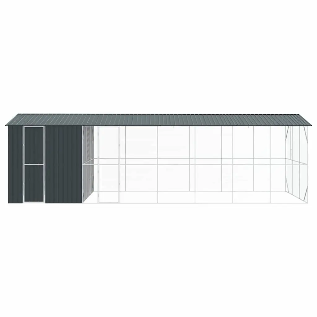 Bird Cage Anthracite Galvanised Steel Rectangular Outdoor Garden Aviary