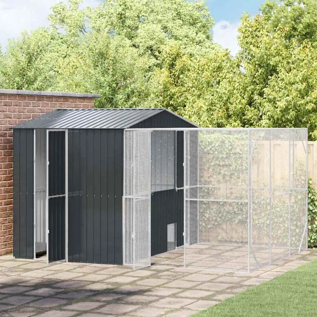 Bird Cage Outdoor Rectangular Galvanised Steel Anthracite 425 x 304 x 247 cm