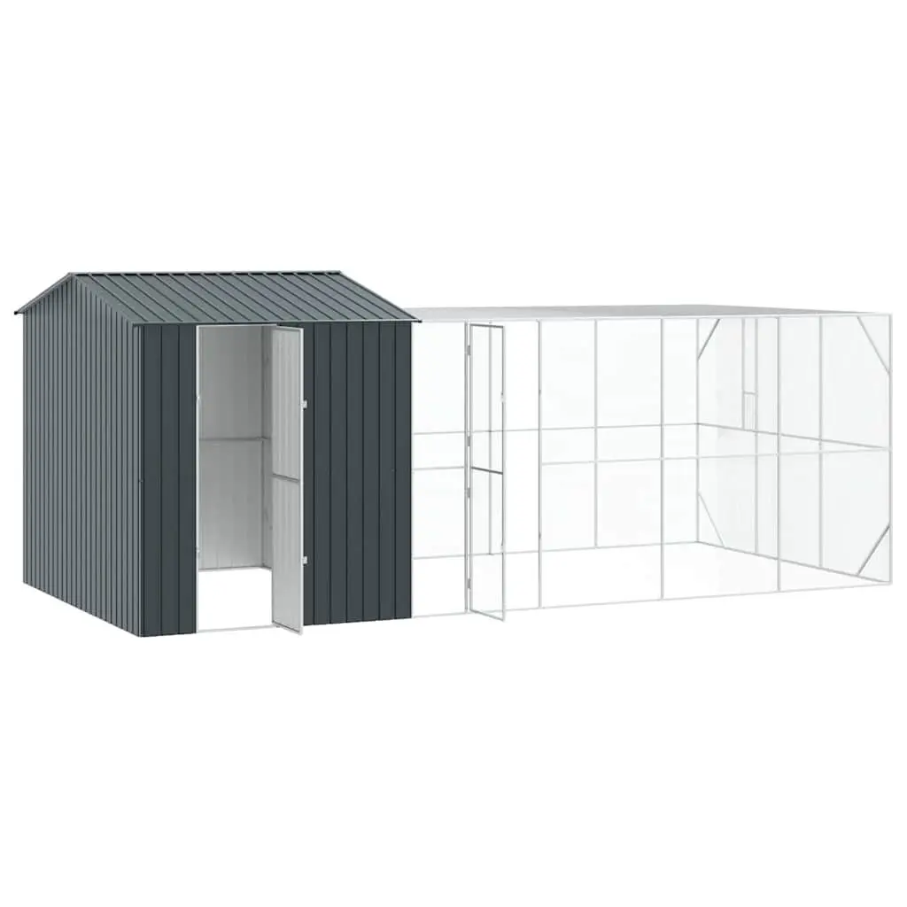 Outdoor Bird Cage Rectangular Galvanised Steel Anthracite 635 x 304 x 247 cm
