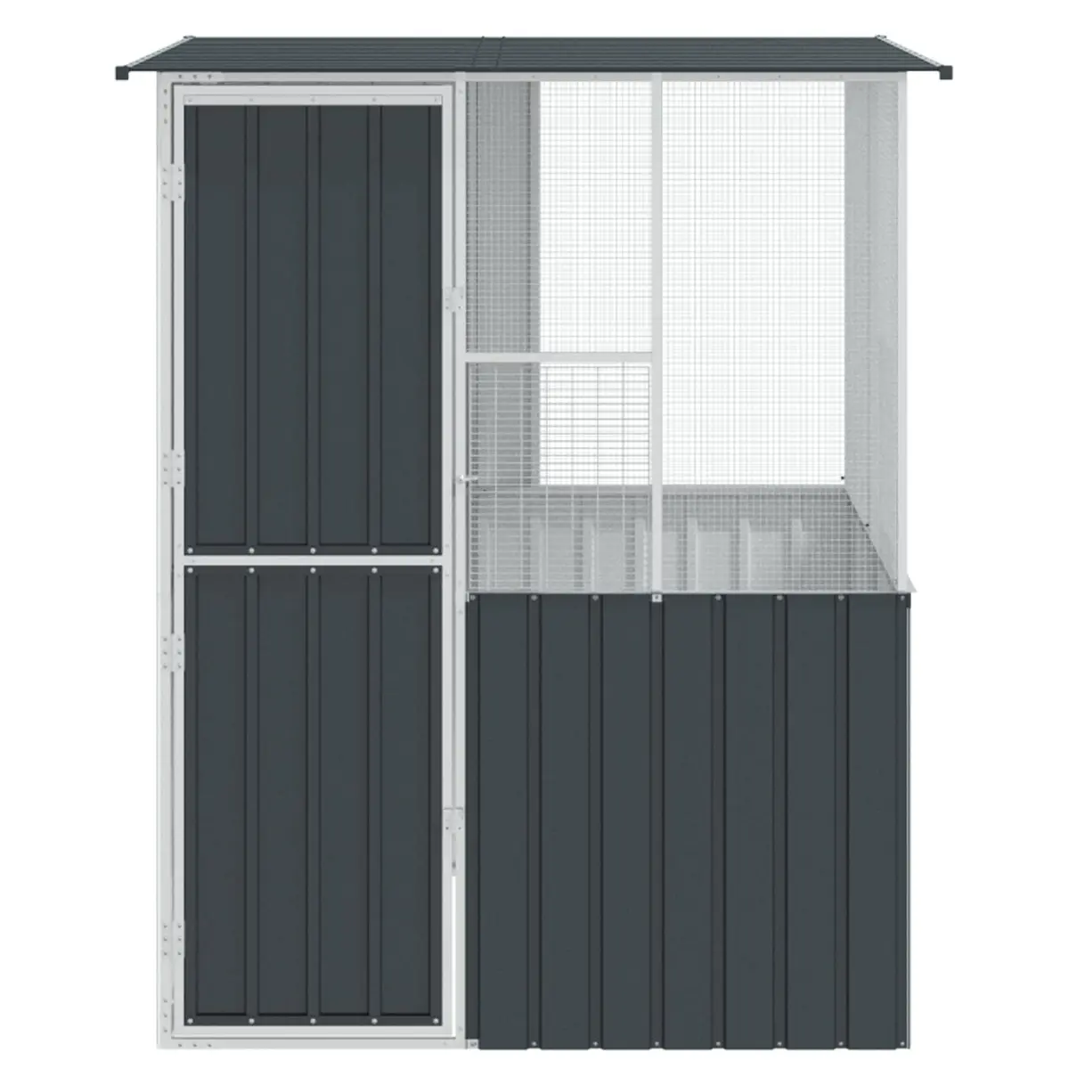 Bird Cage Outdoor Anthracite Rectangular Garden Aviary Galvanised Steel