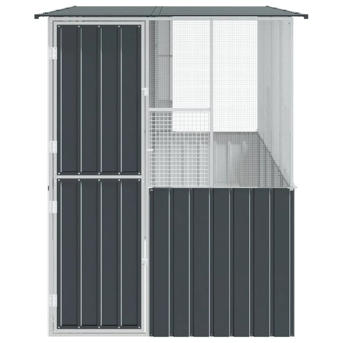 Bird Cage Outdoor Galvanised Steel Frame Rectangular Anthracite 165 x 318 x 200 cm