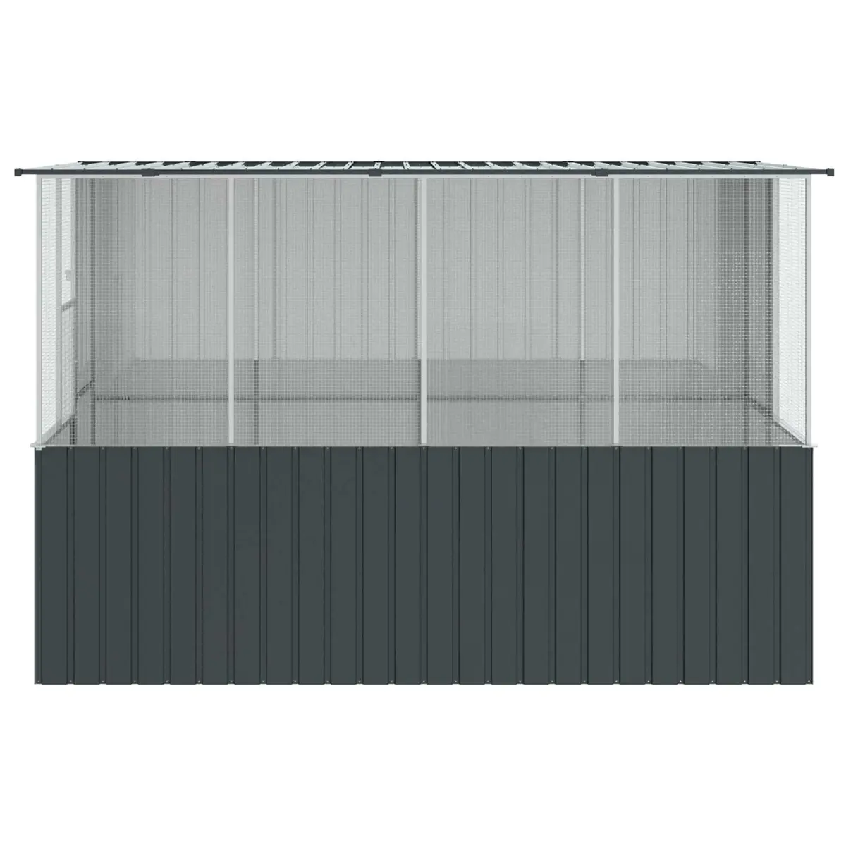 Bird Cage Outdoor Galvanised Steel Frame Rectangular Anthracite 165 x 318 x 200 cm
