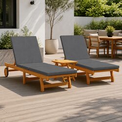 Sun Lounger Reclining Chair 2-person Adjustable Backrest Footrest Garden Terrace