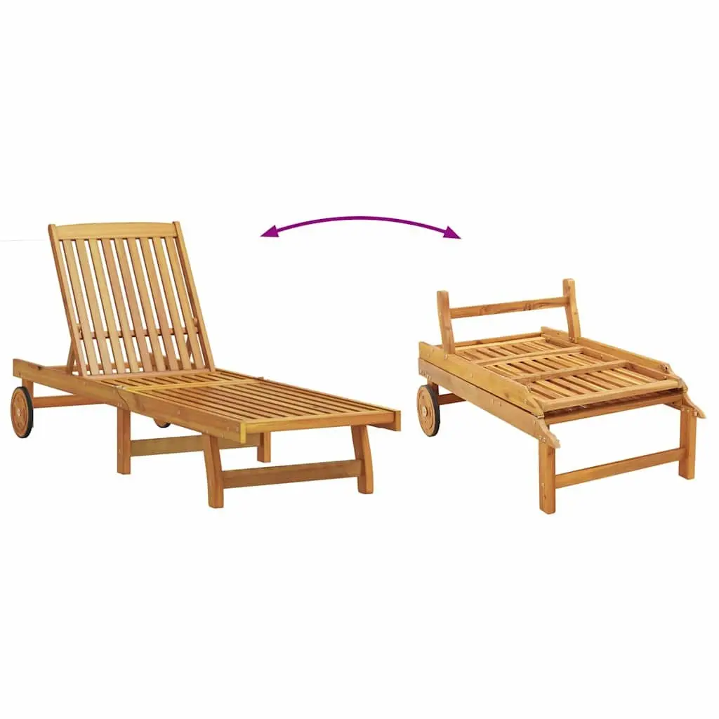 Sun Lounger Adjustable Backrest and Footrest 3 pcs Brown