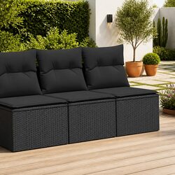 Enjoy Outdoor Comfort with This Black Garden Sofa Set