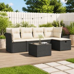 Create Comfort Outdoors: 6-Piece Garden Sofa Set with Cushions