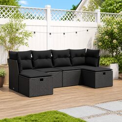 Your Perfect Outdoor Sofa Set - 6 Pieces in Black