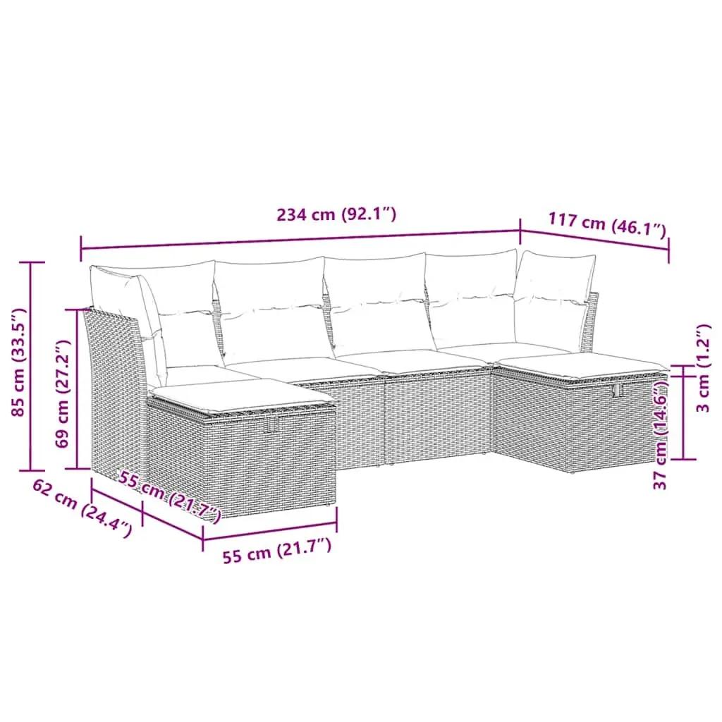 6-Piece Garden Sofa Set