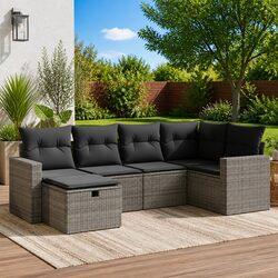Enjoy Your Outdoors with a 6 Piece Grey Garden Sofa Set