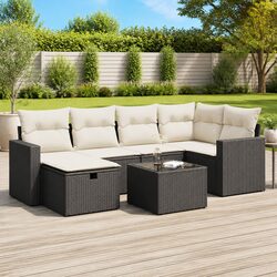 Your New Favorite 7 Piece Garden Sofa Set in Black