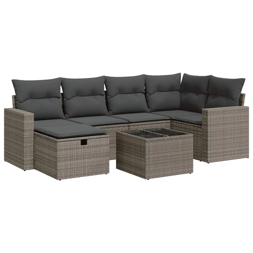 Garden Sofa Set 7 Piece Outdoor Furniture Patio Sectional with Cushions Storage