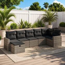 Your 7 Piece Grey Garden Sofa Set Awaits – Embrace Comfort!