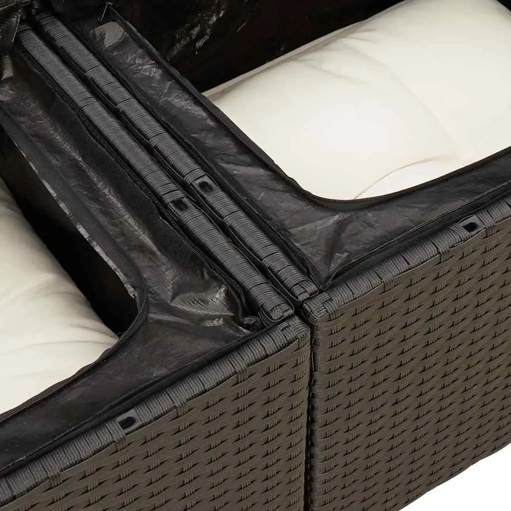 6 Piece Black Outdoor Sofa Set