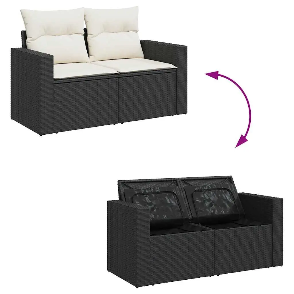 6 Piece Black Outdoor Sofa Set