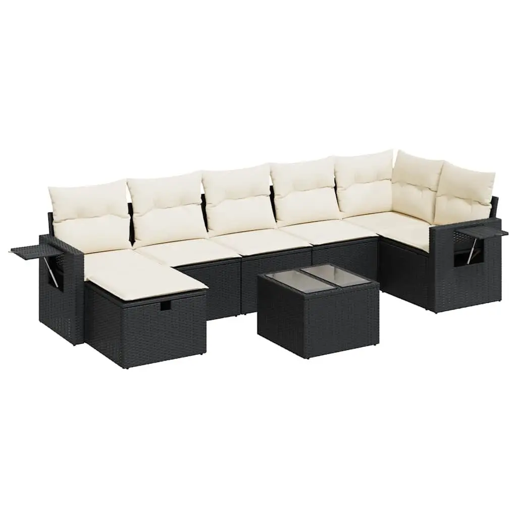 Garden Sofa Set 8 Piece Outdoor Furniture Patio Lounge with Cushions Black