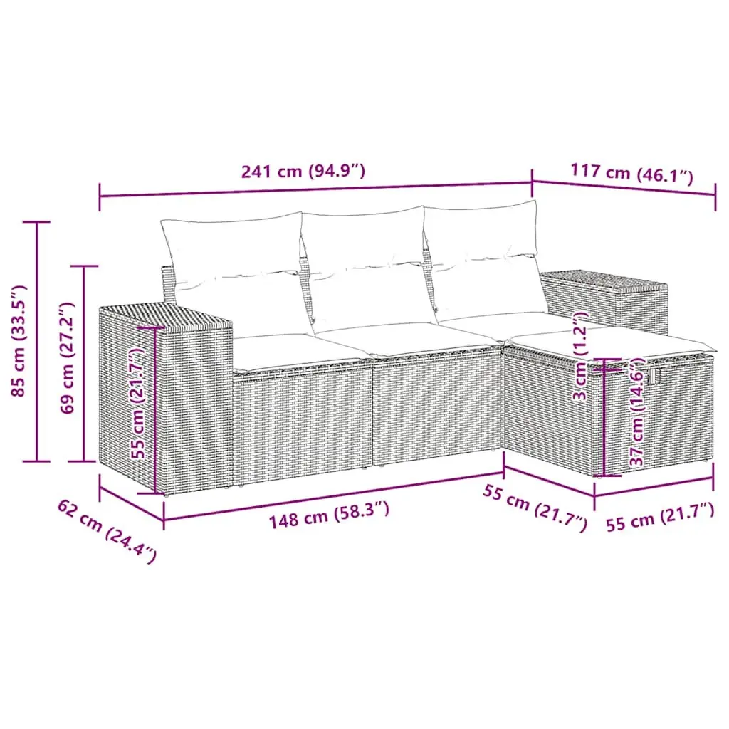Grey Garden Sofa Set