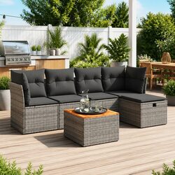 Your New Favorite Outdoor Sofa Set: 6 Pieces, Grey