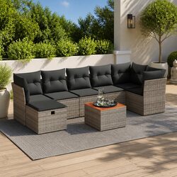 Friendly 8 Piece Grey Outdoor Sofa Set for You