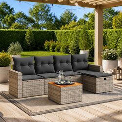 Welcome to Outdoor Comfort: 6-Piece Garden Sofa Set