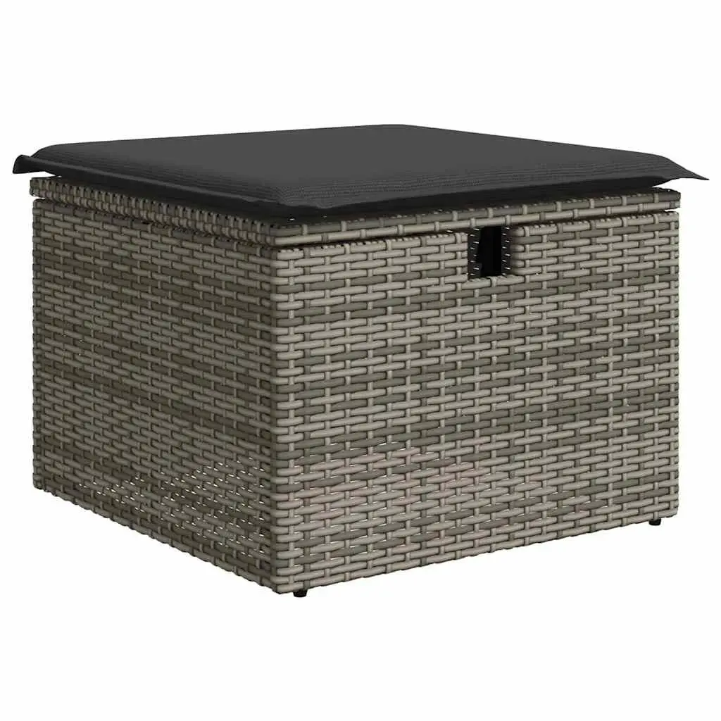 Garden Sofa Set 7 Piece Outdoor Furniture Patio Lounge Grey Poly Rattan with