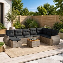 Friendly 9 Piece Modular Sofa Set for Outdoor Enjoyment