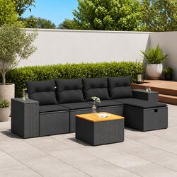 6-Piece Garden Sofa Set with Modular Design and Storage