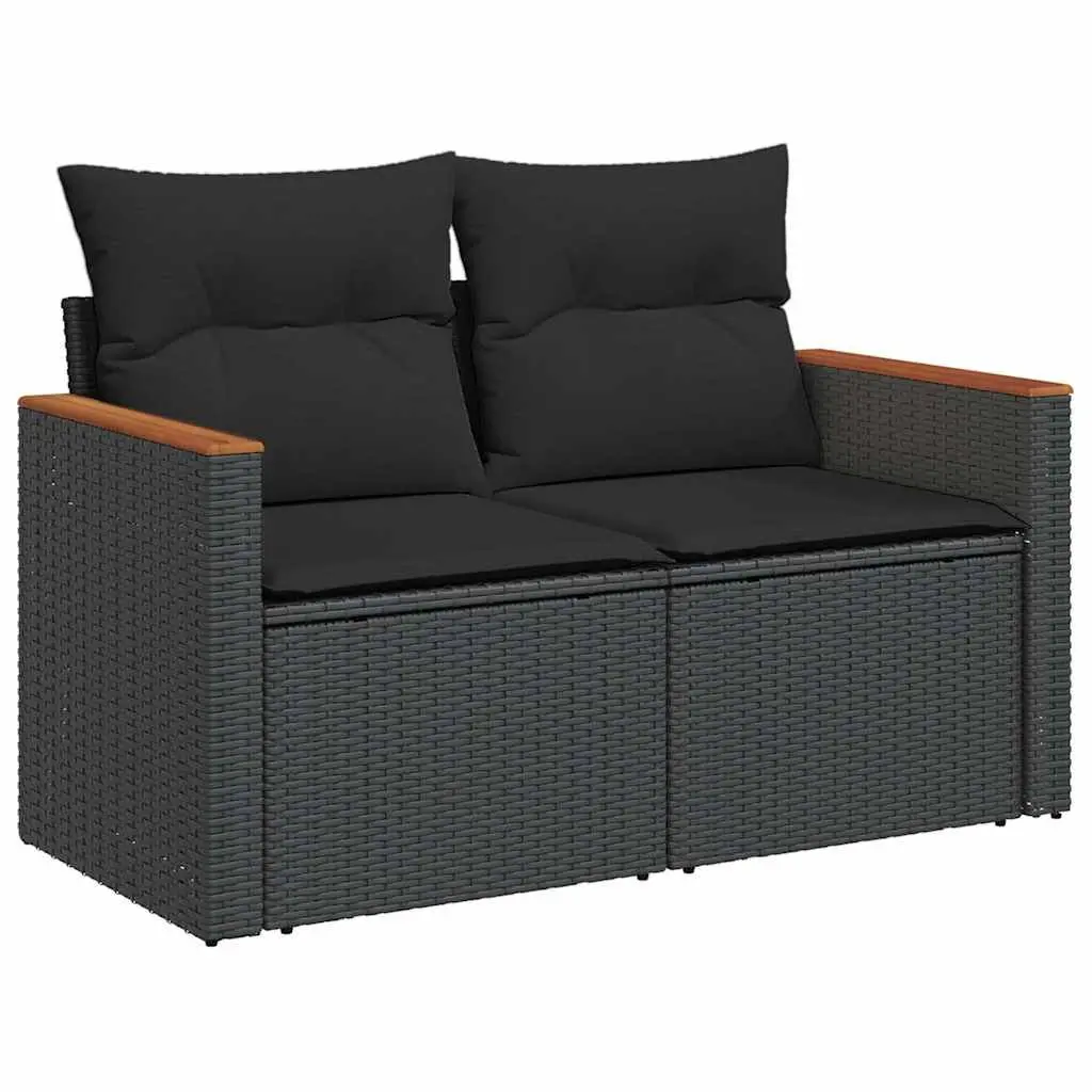Garden Sofa Set 5 Piece Outdoor Furniture Poly Rattan Black Patio Lounge