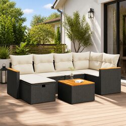 Your Friendly 7-Piece Outdoor Sofa Set in Black