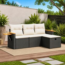 Your New Garden Sofa Set - 4 Piece Outdoor Comfort in Black