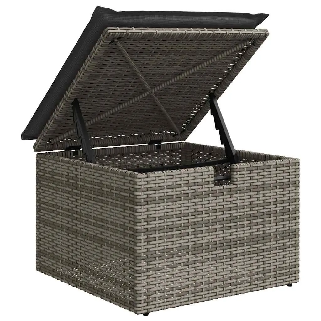 Garden Sofa Set 4 Piece Outdoor Patio Furniture Grey Poly Rattan with Cushions