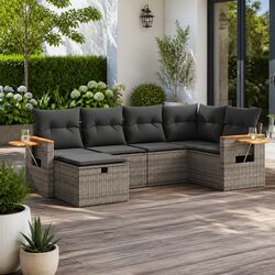 6-Piece Grey Garden Sofa Set Perfect for Relaxation