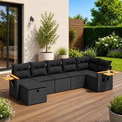Your Outdoor Oasis: Friendly 7 Piece Black Sofa Set