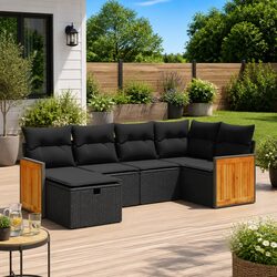 Your Ideal 6-Piece Black Rattan Garden Sofa Set