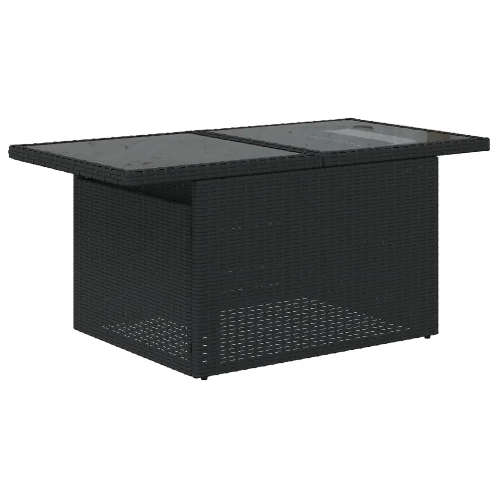 Garden Sofa Set Storage Cushions Black 6 Piece Outdoor Patio Furniture