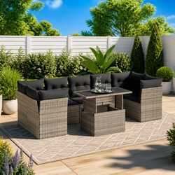 Enjoy Outdoor Living with 8-Piece Grey Garden Sofa Set