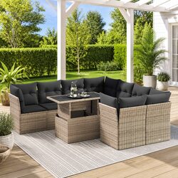 Create Cozy Outdoor Spaces with a 9 Piece Sofa Set