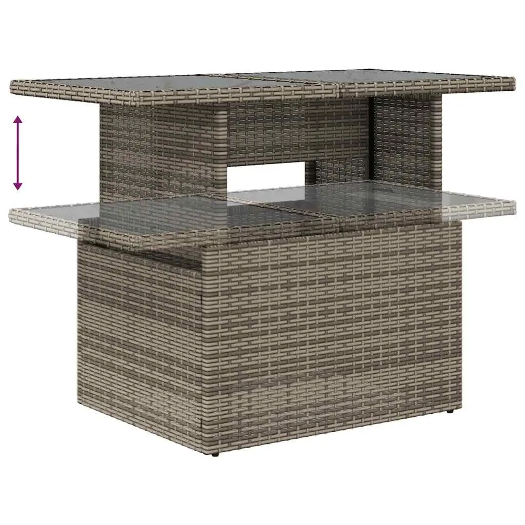 Garden Sofa Set Outdoor Furniture 6 Piece Grey with Storage