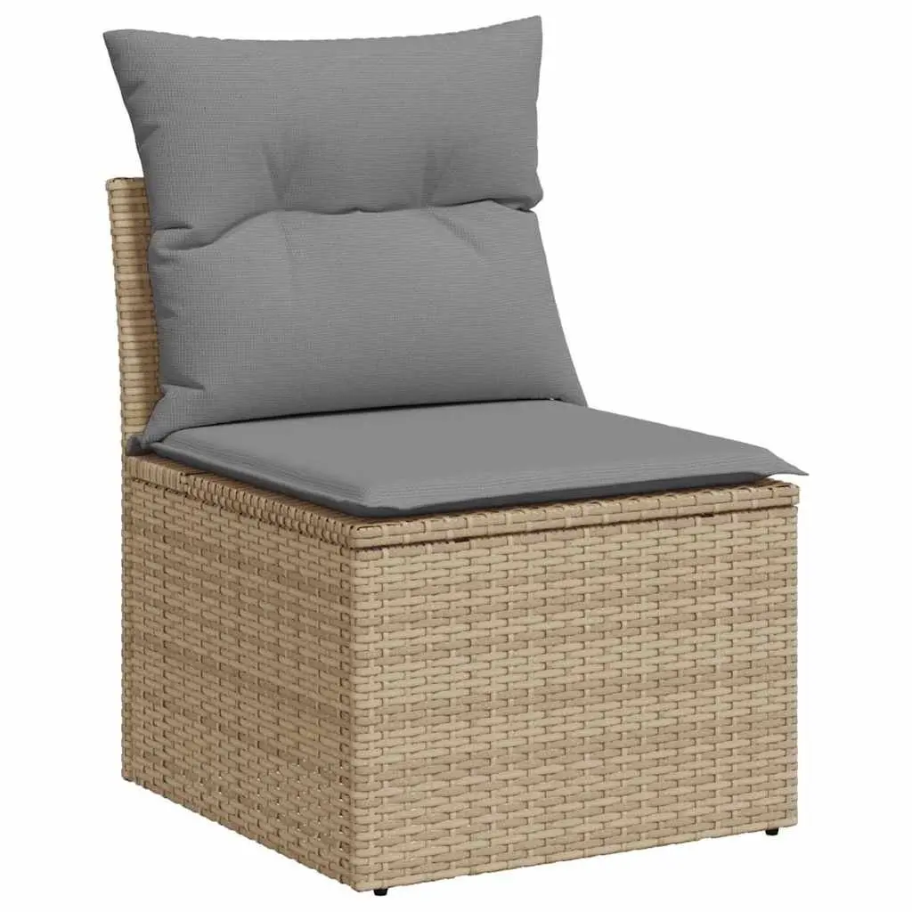 7 Piece Garden Sofa Set with Storage Cushions Outdoor Patio Furniture Beige