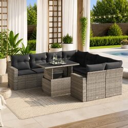 9 Piece Grey Garden Sofa Set for Your Outdoor Space