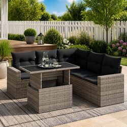 Friendly 6-Piece Garden Sofa Set with Storage