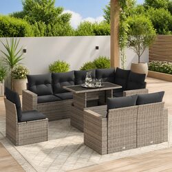 Your New 9 Piece Grey Rattan Garden Sofa Set