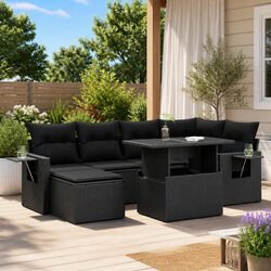 Your Friendly 7 Piece Garden Sofa Set with Adjustable Table