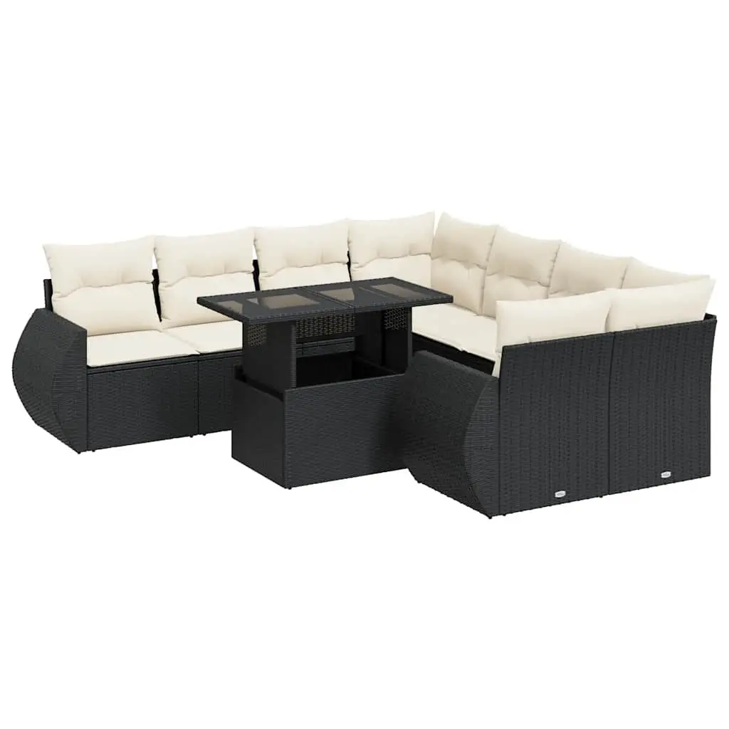 Garden Sofa Set 9 Piece Outdoor Patio Furniture with Cushions and Storage