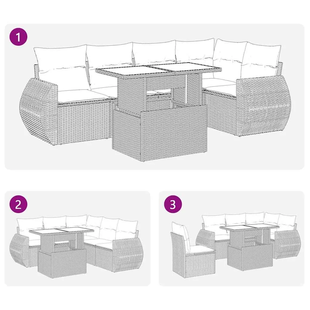 6 Piece Outdoor Garden Sofa Set