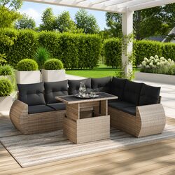 Friendly 7 Piece Grey Outdoor Sofa Set for You